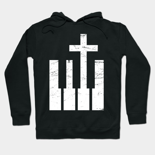 Keyboard And Cross | Christian Musician Hoodie by MeatMan